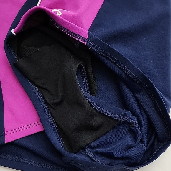 TYR Women's Blue Pink Tank Solid Paneled Piping One Piece  Swimsuit Size Medium - Picture 6 of 14